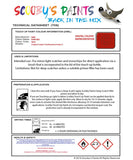 mini cooper s pure red code yb16 touch up paint instructions for use data sheet