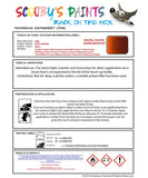 mini one spice orange code wb23 touch up paint instructions for use data sheet