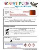 mini cooper hardtop spice orange code wb23 touch up paint instructions for use data sheet