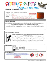 mini cooper converible spice orange code wb23 touch up paint instructions for use data sheet