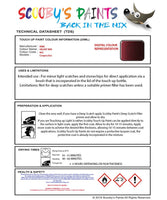 mini one velvet red code 903 touch up paint instructions for use data sheet