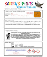 mini cooper s volcanic orange uni code yb70 touch up paint instructions for use data sheet