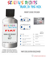 Paint For Fiat/Lancia Fiorino Van Minimal Grey Breakbeat Grey500C Code 957 Touch Up Paint
