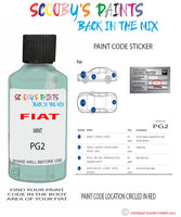 Paint For Fiat/Lancia 500 Mint Code Pg2 Car Touch Up Paint Scratch Stone Chip