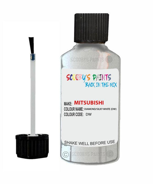 mitsubishi outlander diamond silky white code dw touch up paint 2000 2020 Scratch Stone Chip Repair 