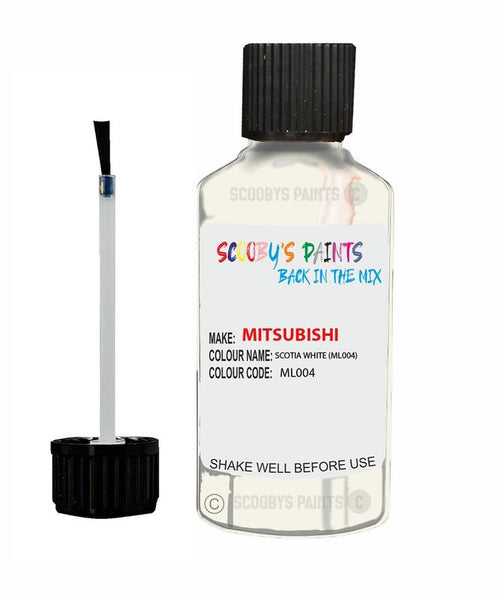 mitsubishi lancer scotia white code ml004 touch up paint 1998 1999 Scratch Stone Chip Repair 