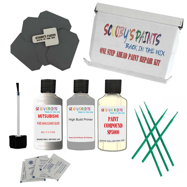 Paint For MITSUBISHI PURE (HAAG/LUNAR) SILVER Code AC11150 Touch Up Paint Detailing Scratch Repair Kit