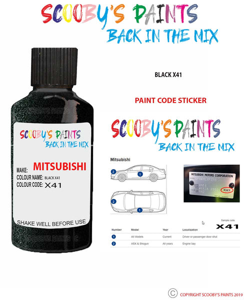Paint For Mitsubishi Delica Black Code X41 Touch Up Paint Scratch Ston ...