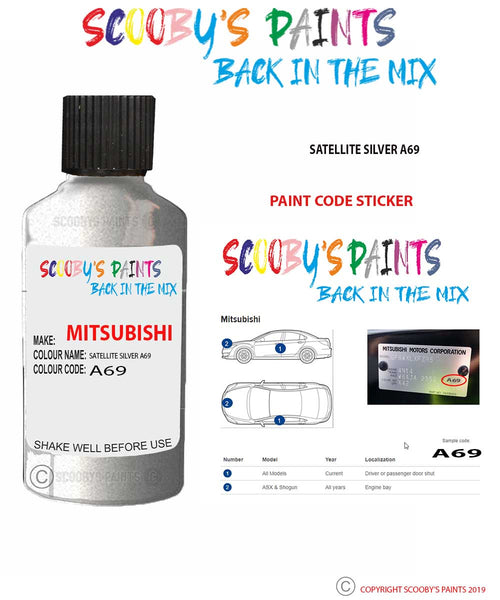 A69 Color Code Paint For Mitsubishi Pajero Satellite Silver Code A69 Touch Up Paint ...