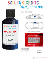 Paint For Acura Cl Monterey Blue Code B93P-3 Touch Up Scratch Stone Chip Repair