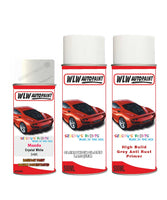 mazda 5 crystal white aerosol spray car paint clear lacquer 34k With primer anti rust undercoat protection