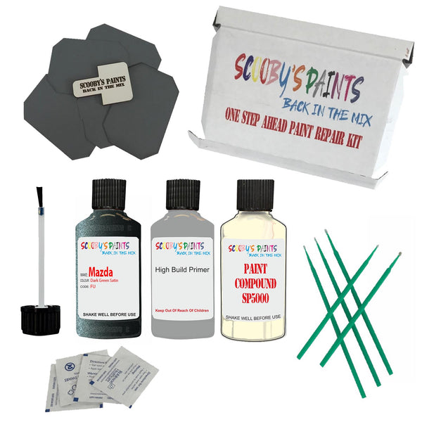 MAZDA DARK GREEN SATIN Paint Code FU Touch Up Paint Repair Detailing Kit