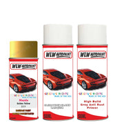 mazda 2 golden yellow aerosol spray car paint clear lacquer 35y With primer anti rust undercoat protection