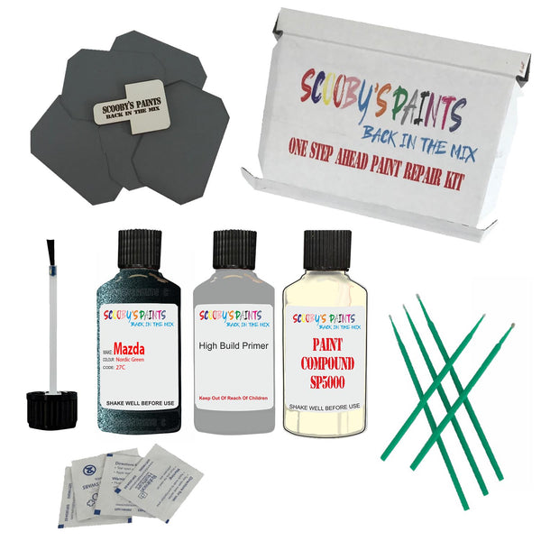 MAZDA NORDIC GREEN Paint Code 27C Touch Up Paint Repair Detailing Kit