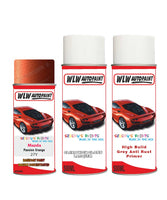 mazda 5 passion orange aerosol spray car paint clear lacquer 27y With primer anti rust undercoat protection