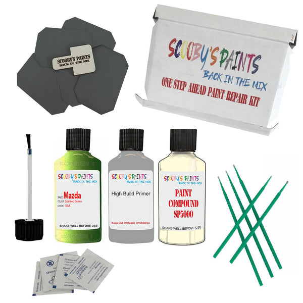 MAZDA SPIRITED GREEN Paint Code 36A Touch Up Paint Repair Detailing Kit