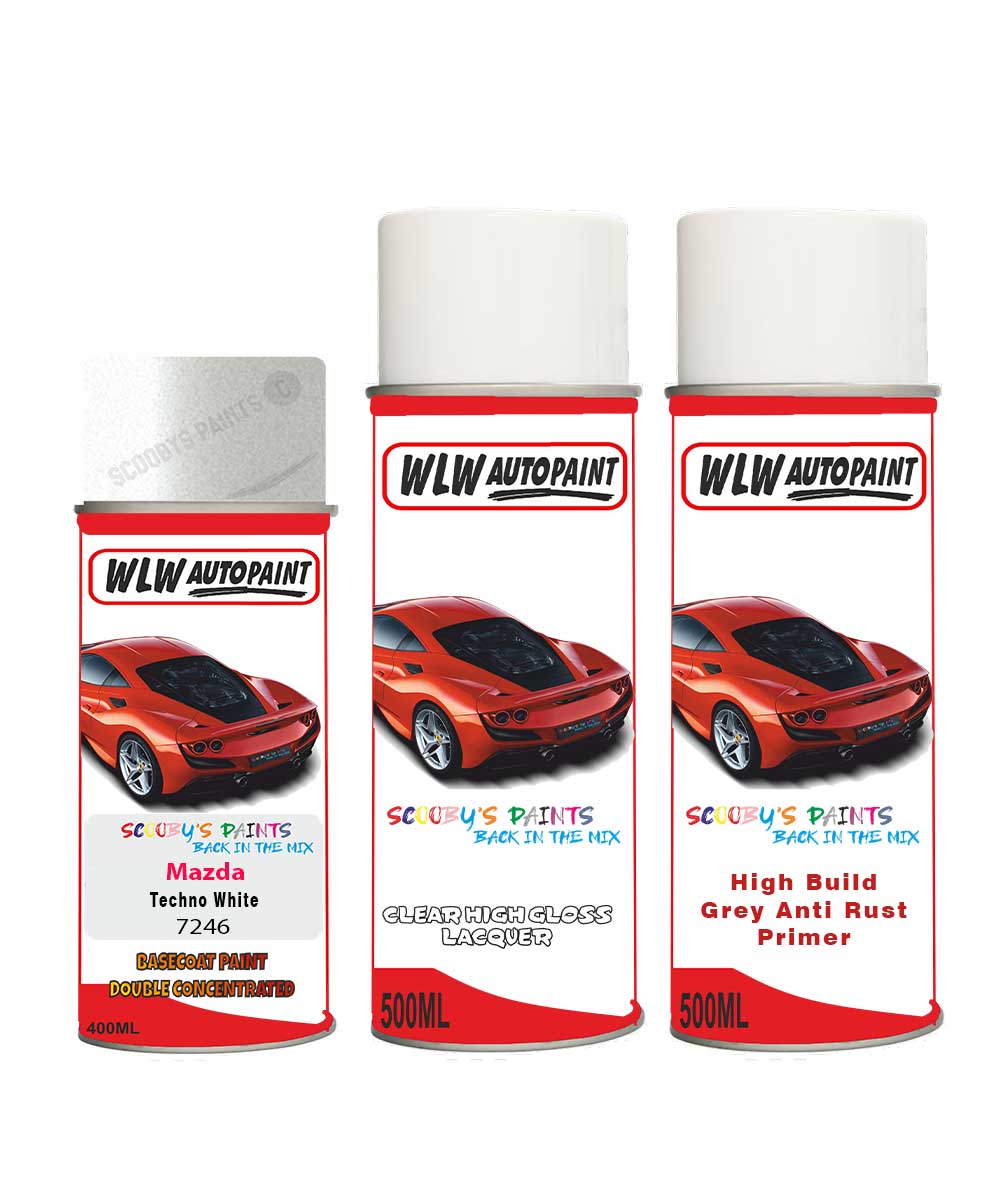 Paint For Mazda 6 Techno White Aerosol Spray Car Paint + Lacquer 7246 ...