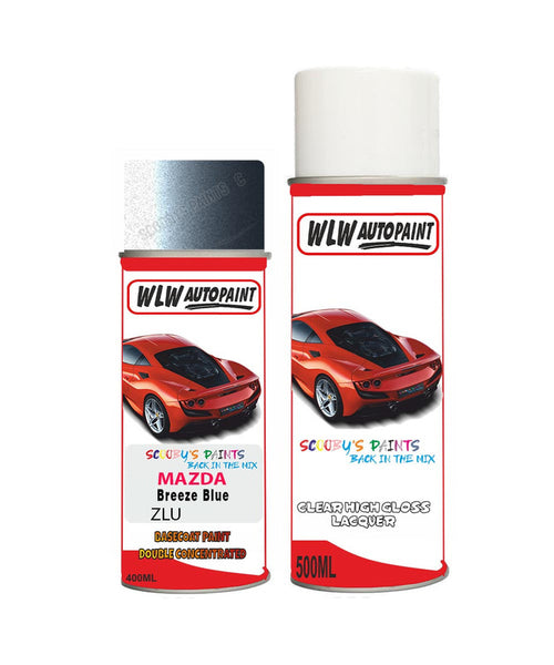 mazda 3 breeze blue aerosol spray car paint clear lacquer zluBody repair basecoat dent colour