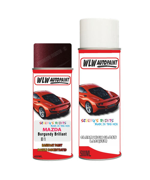 mazda mx6 burgundy brillant aerosol spray car paint clear lacquer b1Body repair basecoat dent colour