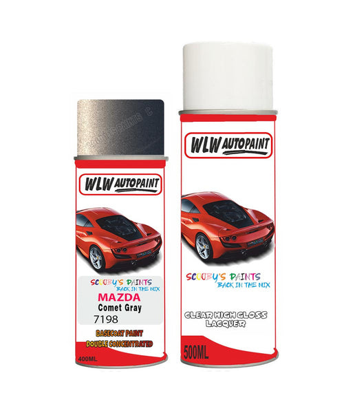 mazda 6 comet gray aerosol spray car paint clear lacquer 7198Body repair basecoat dent colour