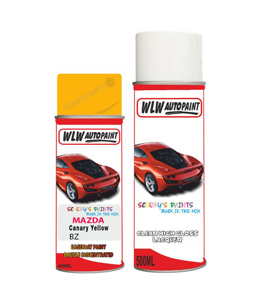 mazda 6 canary yellow aerosol spray car paint clear lacquer bzBody repair basecoat dent colour