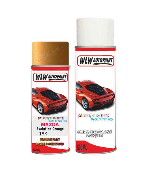 mazda mx5 evolution orange aerosol spray car paint clear lacquer 18kBody repair basecoat dent colour