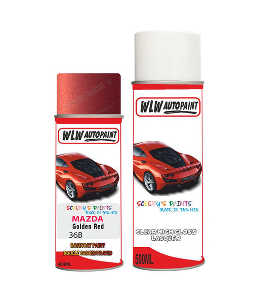 mazda 2 golden red aerosol spray car paint clear lacquer 36bBody repair basecoat dent colour