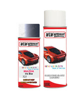 mazda 2 iris blue aerosol spray car paint clear lacquer 32jBody repair basecoat dent colour