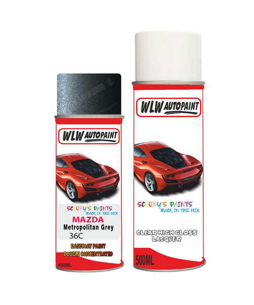 mazda 5 metropolitan grey aerosol spray car paint clear lacquer 36cBody repair basecoat dent colour