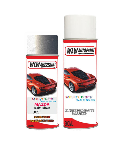 mazda 6 moist silver aerosol spray car paint clear lacquer 30sBody repair basecoat dent colour