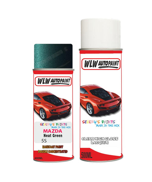 mazda mx6 neat green aerosol spray car paint clear lacquer 5sBody repair basecoat dent colour
