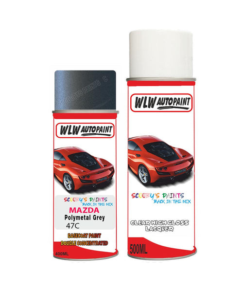 mazda cx30 polymetal grey aerosol spray car paint clear lacquer 47cBody repair basecoat dent colour