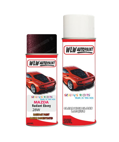 mazda 6 radiant ebony aerosol spray car paint clear lacquer 28wBody repair basecoat dent colour
