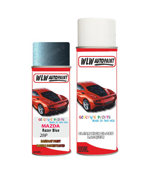 mazda mx5 razor blue aerosol spray car paint clear lacquer 28pBody repair basecoat dent colour
