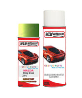 mazda 3 shiny green aerosol spray car paint clear lacquer zpvBody repair basecoat dent colour