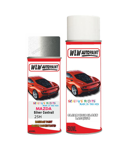 mazda 6 silver contrail aerosol spray car paint clear lacquer 25hBody repair basecoat dent colour