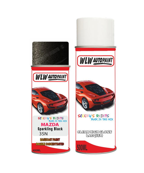 mazda 5 sparkling black aerosol spray car paint clear lacquer 35nBody repair basecoat dent colour