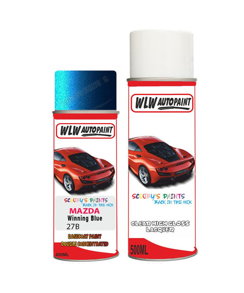 mazda 2 winning blue aerosol spray car paint clear lacquer 27bBody repair basecoat dent colour