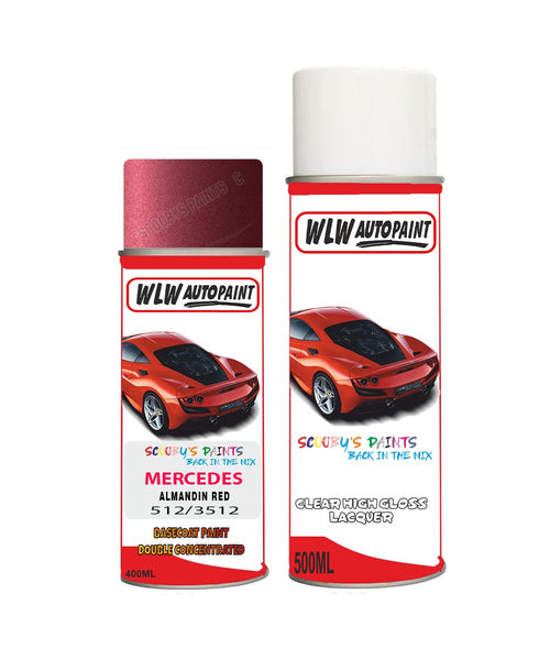 Paint For Mercedes G-Class Almandin Red Code 512/3512 Aerosol Spray Paint
