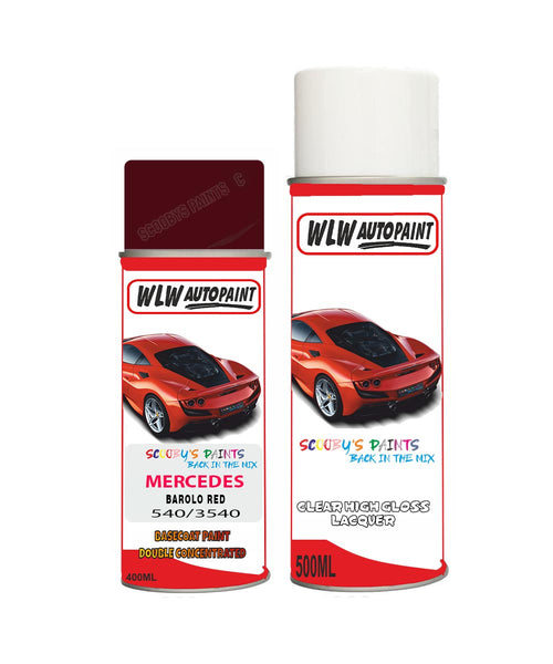 Paint For Mercedes S-Class Barolo Red Code 540/3540 Aerosol Spray Paint