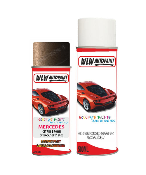 Paint For Mercedes Mlc-Class Citrin Brown Code 796/8796 Aerosol Spray Paint