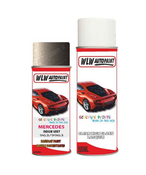 Paint For Mercedes Clc-Class Indium Grey Code 963/9963 Aerosol Spray Paint