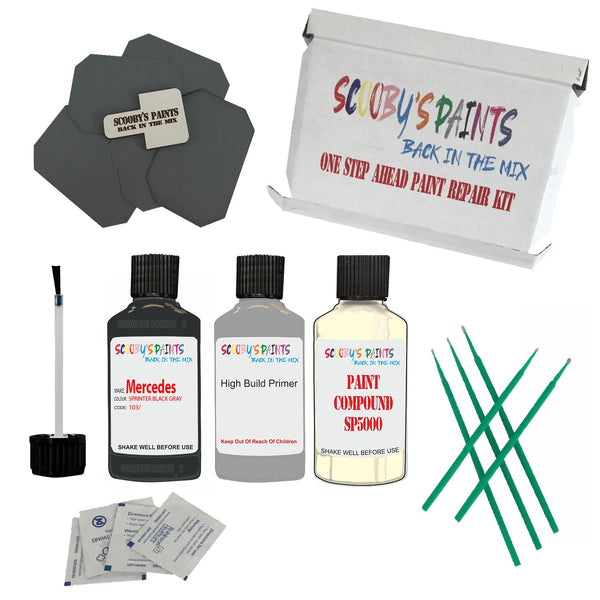 MERCEDES SPRINTER BLACK GRAY Paint Code 103 Touch Up Paint Repair Detailing Kit