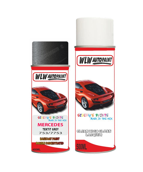 Paint For Mercedes Clk-Class Tektit Grey Code 753/7753 Aerosol Spray Paint
