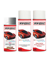 mini cooper coupe arctic pure silver aerosol spray car paint clear lacquer 900 With primer anti rust undercoat protection