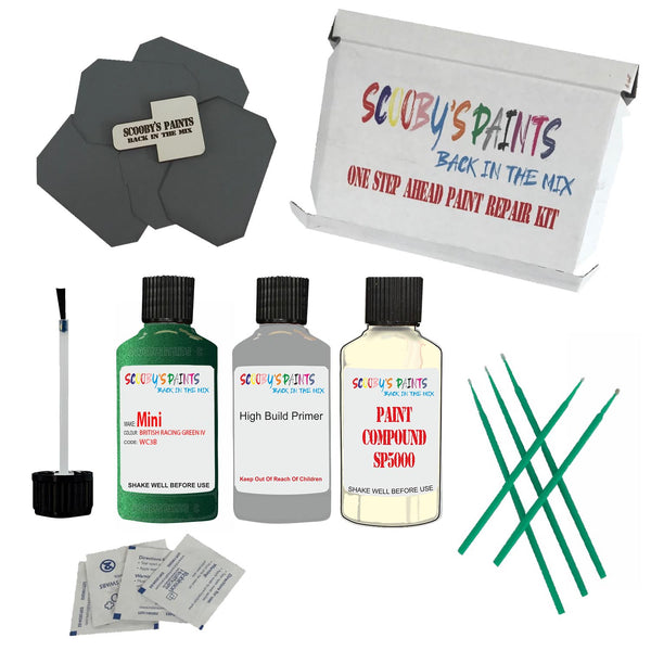 MINI BRITISH RACING GREEN IV Paint Code WC3B Touch Up Paint Repair Detailing Kit