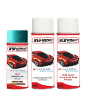 mini one caribbean aqua aerosol spray car paint clear lacquer wc2e With primer anti rust undercoat protection