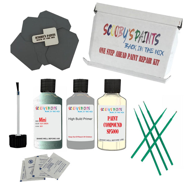 MINI SILK GREEN Paint Code 901 Touch Up Paint Repair Detailing Kit