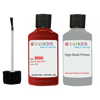 mini one blazing red ii code b83 touch up Paint with anti rust primer undercoat