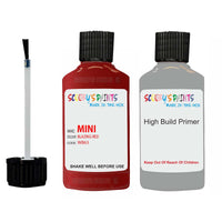 mini cooper blazing red code wb63 touch up Paint with anti rust primer undercoat